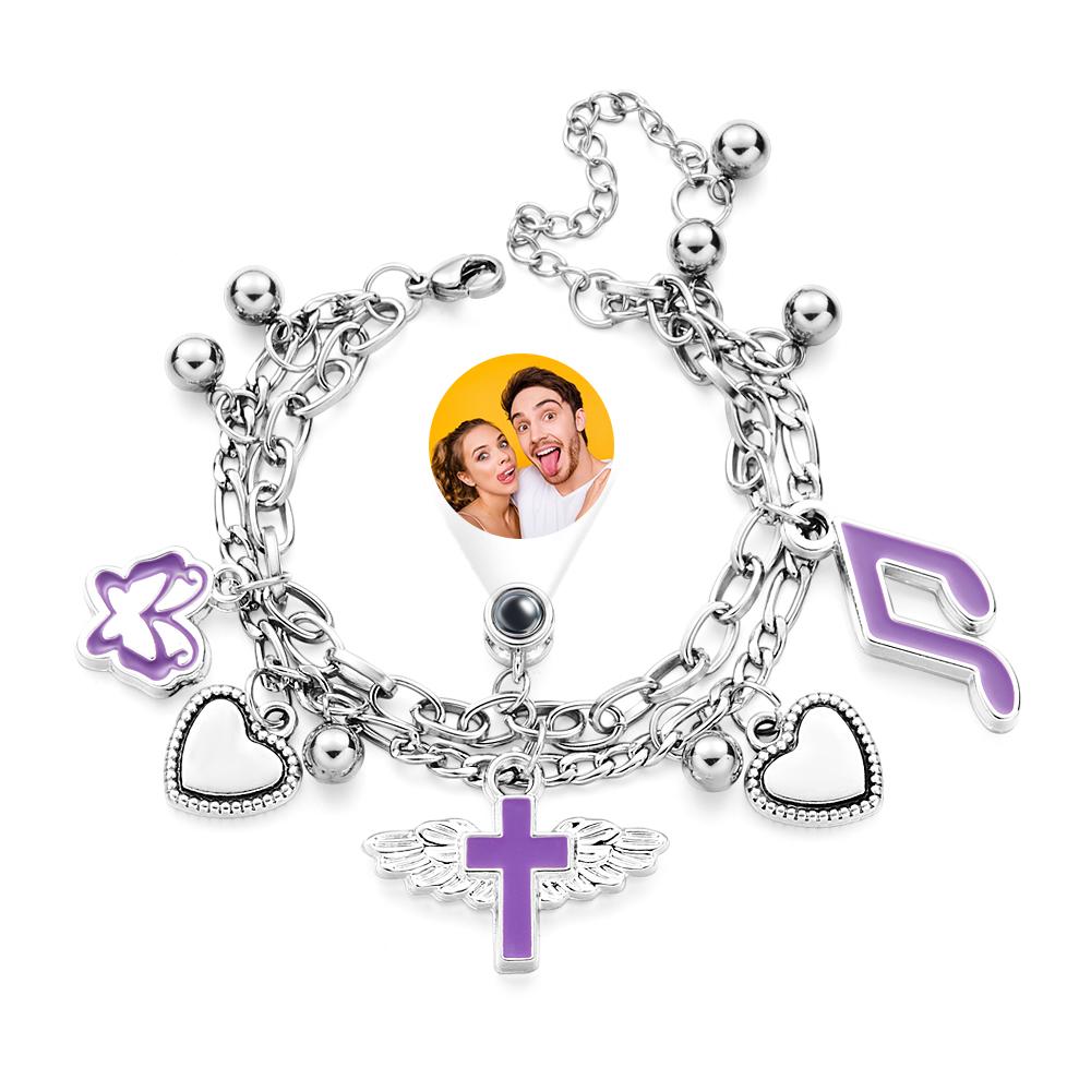 Pulsera De Proyección Personalizada Y2k Regalo De Metal Creativo Para Ella - soufeeles