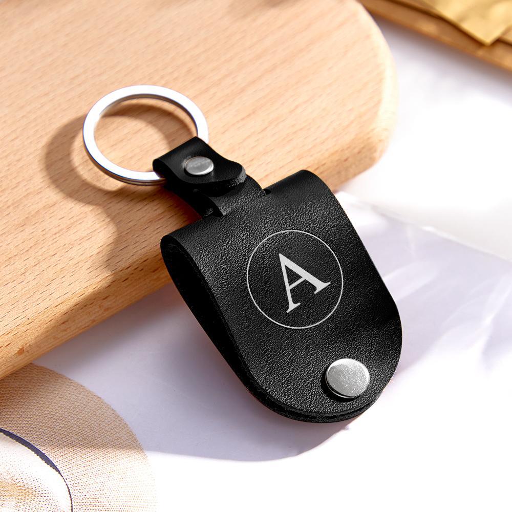 Llavero Grabado Con Foto Personalizada, Regalos De Moda De Cuero Simples - soufeeles