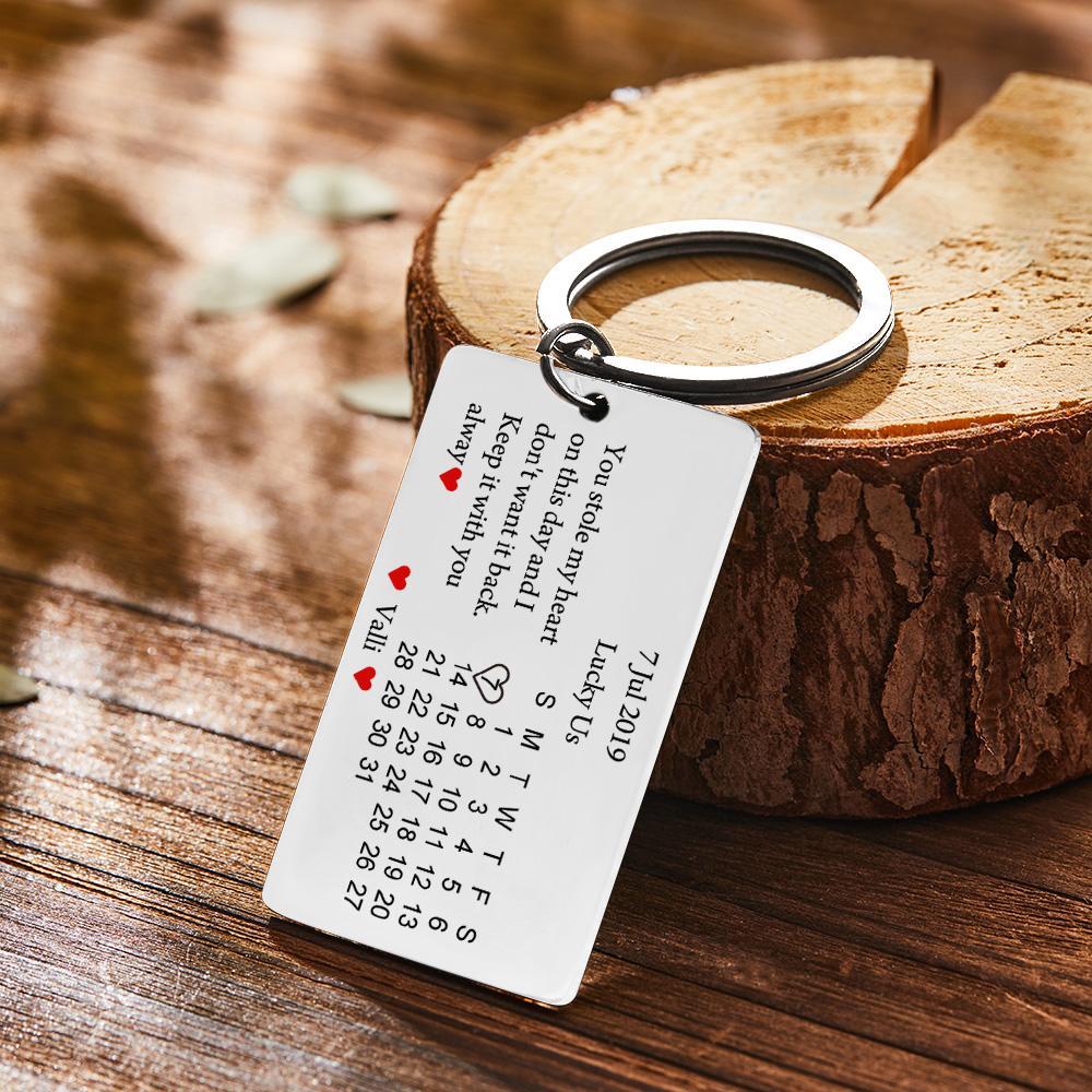 Llavero Con Calendario Personalizado, Llavero Con Letra De Amor, Regalo De San Valentín - soufeeles