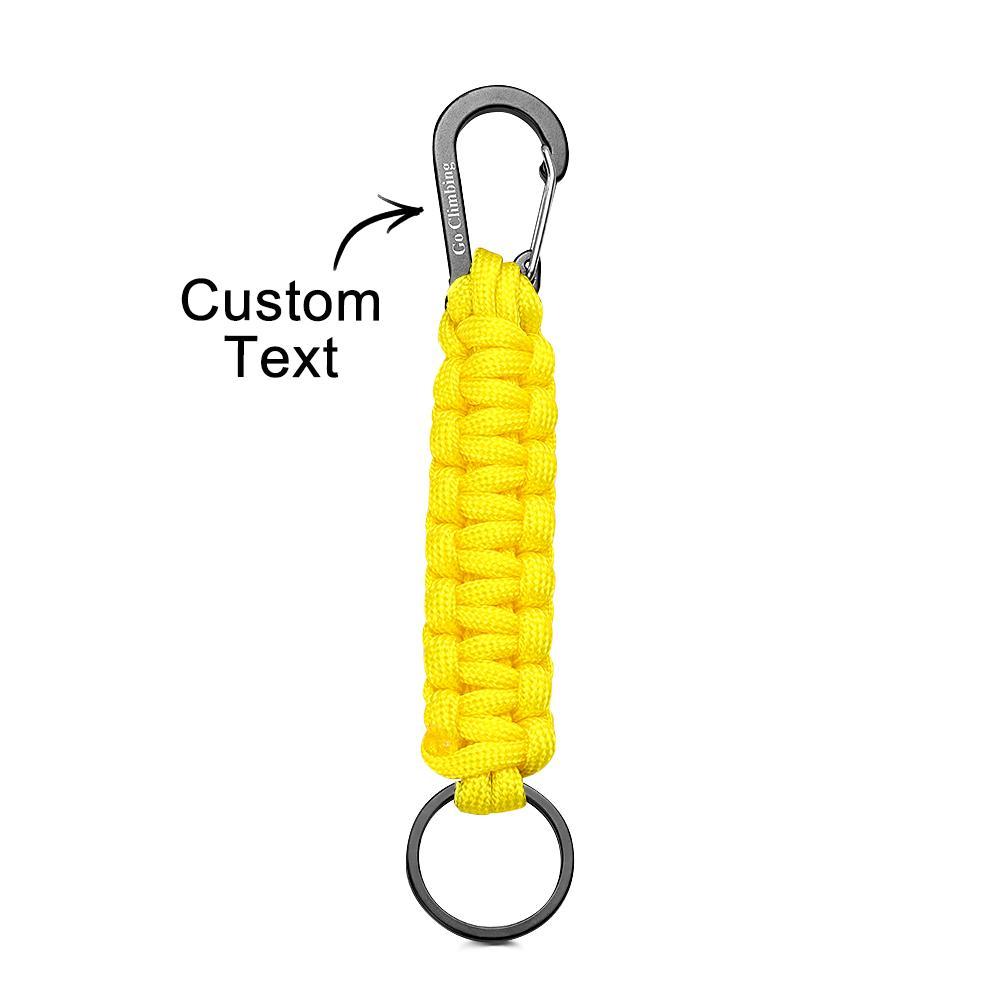 Llavero Grabado Con Mosquetón Llavero Trenzado Creativo De Paracord Para Hombres - soufeeles