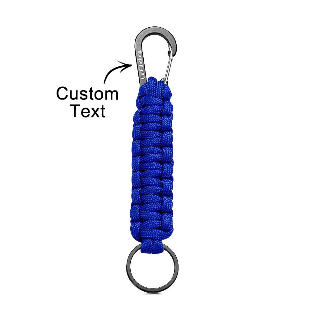 Llavero Grabado Con Mosquetón Llavero Trenzado Creativo De Paracord Para Hombres - soufeeles