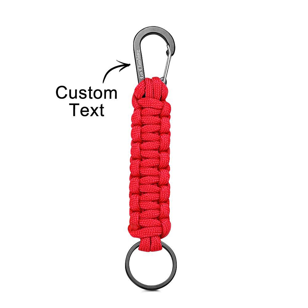 Llavero Grabado Con Mosquetón Llavero Trenzado Creativo De Paracord Para Hombres - soufeeles