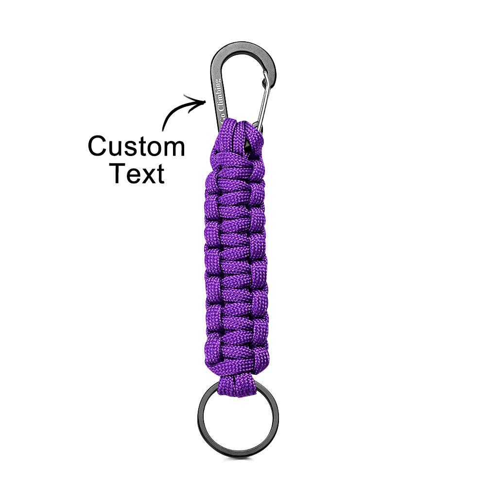 Llavero Grabado Con Mosquetón Llavero Trenzado Creativo De Paracord Para Hombres - soufeeles