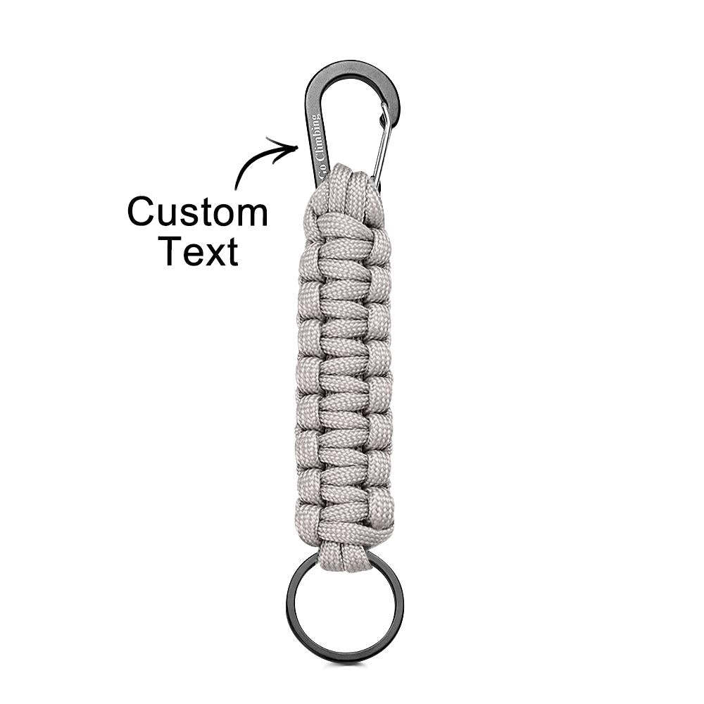 Llavero Grabado Con Mosquetón Llavero Trenzado Creativo De Paracord Para Hombres - soufeeles