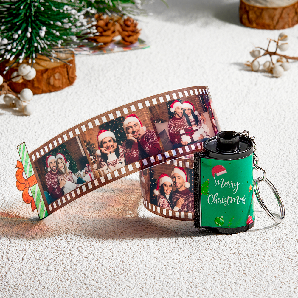 Regalos De Navidad Grabados Personalizados Del Rollo De Cámara Del Llavero De La Película De La Foto - soufeeles