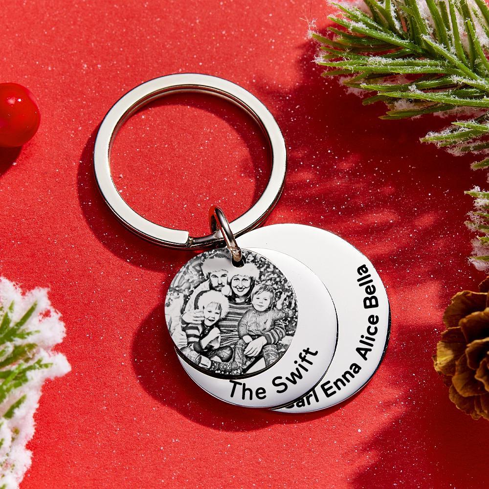 Llavero Personalizado Con Foto Familiar Con Nombre, Regalo De Navidad Personalizado - soufeeles