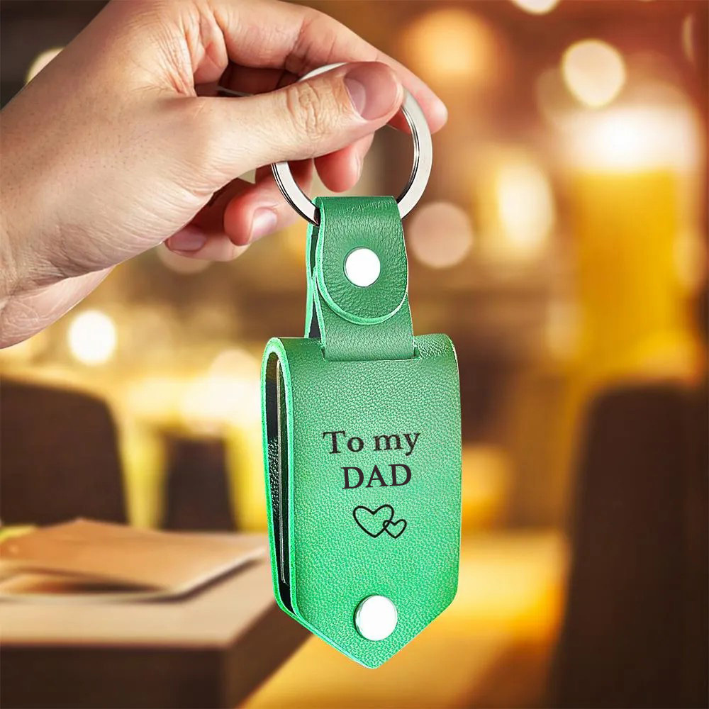Llavero De Cuero Personalizado, Llavero Con Foto Personalizada, Seguro, Regalos De Aniversario Para Padre - soufeeles