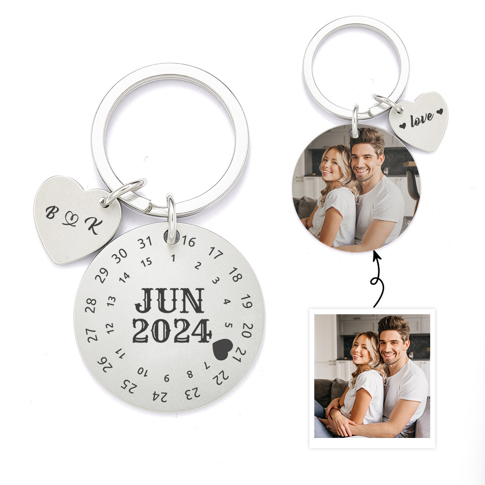 Llavero Con Calendario Personalizado, Marcador De Fecha Importante, Regalos Del Día De San Valentín Para Parejas - soufeeles