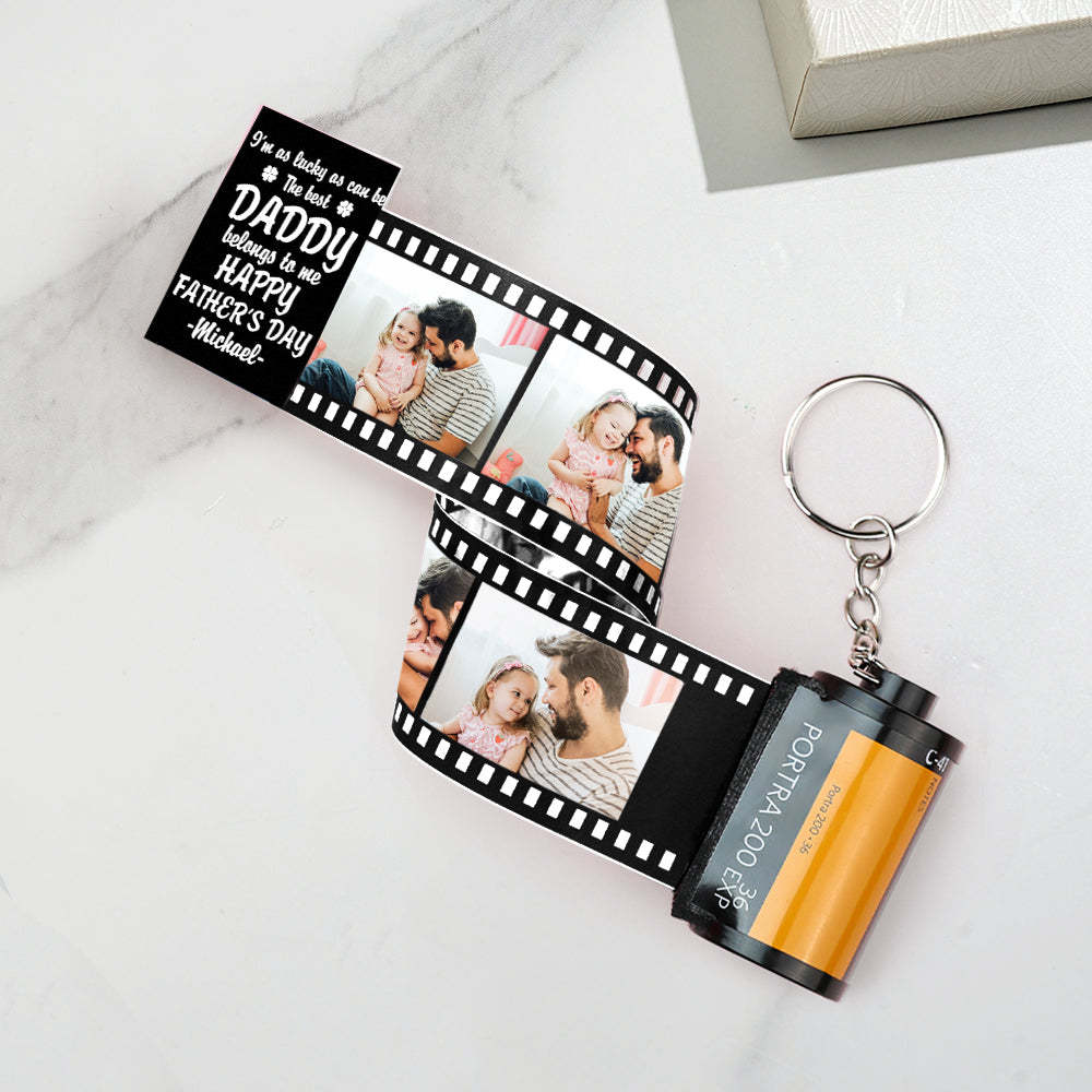 Llavero Personalizado De Cámara Fotográfica, Llavero De Rollo De Película Pensativo, Regalo Para Papá - soufeeles