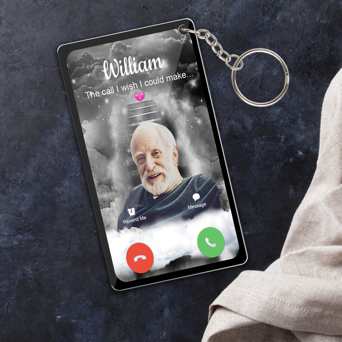 Llavero Acrílico Personalizado La Llamada Que Desearía Poder Tomar Memorial Condolencia Regalo Recuerdo Grabado Personalizado Llavero Con Foto - soufeeles