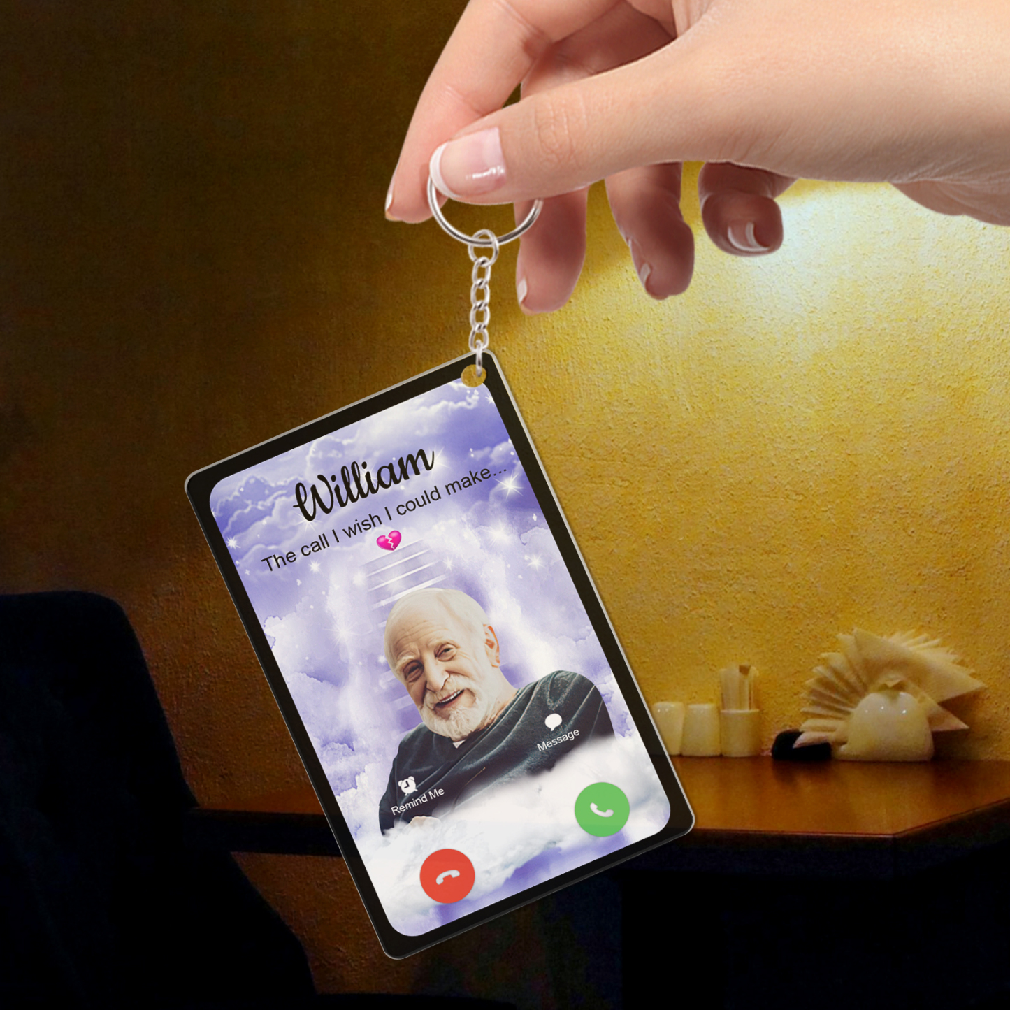 Llavero Acrílico Personalizado La Llamada Que Desearía Poder Tomar Memorial Condolencia Regalo Recuerdo Grabado Personalizado Llavero Con Foto - soufeeles