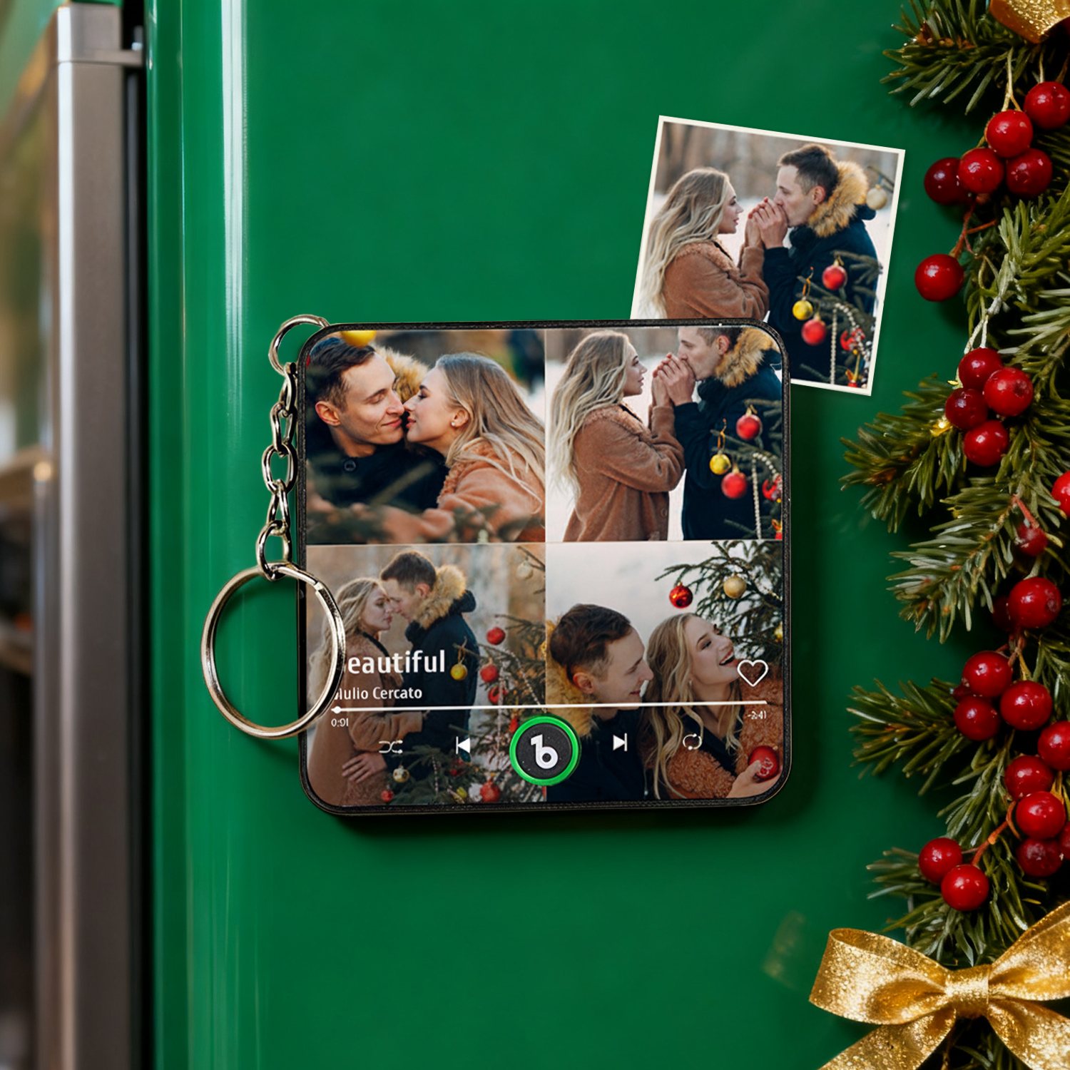 Llavero Musical Personalizado Con 4 Fotos, Caja De Música, Dije Para Bolso Que Reproduce Música Sin Celular, Regalo De Aniversario