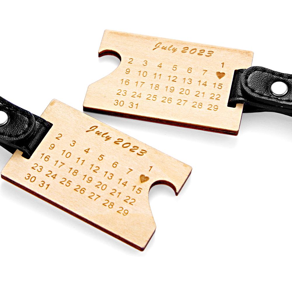 Llavero Fecha Para Recordar Par De Dos Llaveros Grabados Personalizados - soufeeles