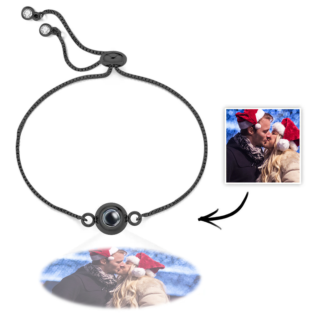 Pulsera De Proyección De Fotos Pulsera Ajustable Personalizada Dulce Regalo De Navidad Fresco Para Ella - soufeeles