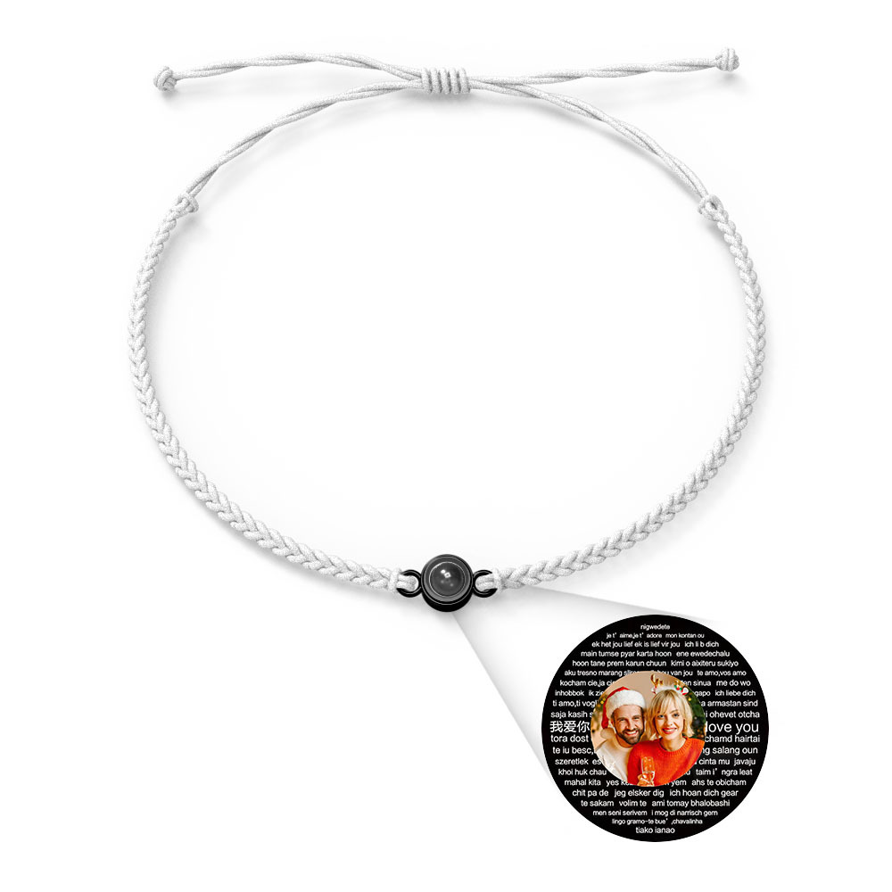 Pulsera Personalizada Con Dijes De Proyección De Fotos Estilos De Múltiples Colores Te Amo En 100 Idiomas Joyería Fotográfica Minimalista Regalo De Cumpleaños Para Ella - soufeeles