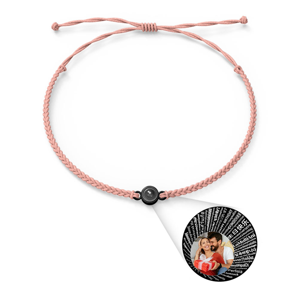 Pulsera Personalizada Con Dijes De Proyección De Fotos Estilos De Múltiples Colores Te Amo En 100 Idiomas Joyería Fotográfica Minimalista Regalo De Cumpleaños Para Ella - soufeeles