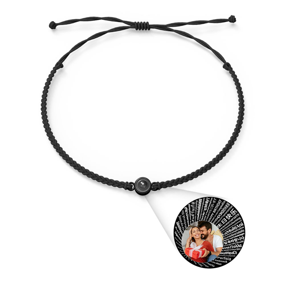 Pulsera Personalizada Con Dijes De Proyección De Fotos Estilos De Múltiples Colores Te Amo En 100 Idiomas Joyería Fotográfica Minimalista Regalo De Cumpleaños Para Ella - soufeeles