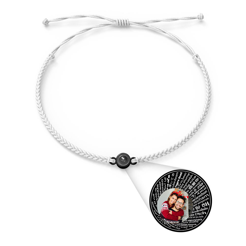 Pulsera Personalizada Con Dijes De Proyección De Fotos Estilos De Múltiples Colores Te Amo En 100 Idiomas Joyería Fotográfica Minimalista Regalo De Cumpleaños Para Ella - soufeeles