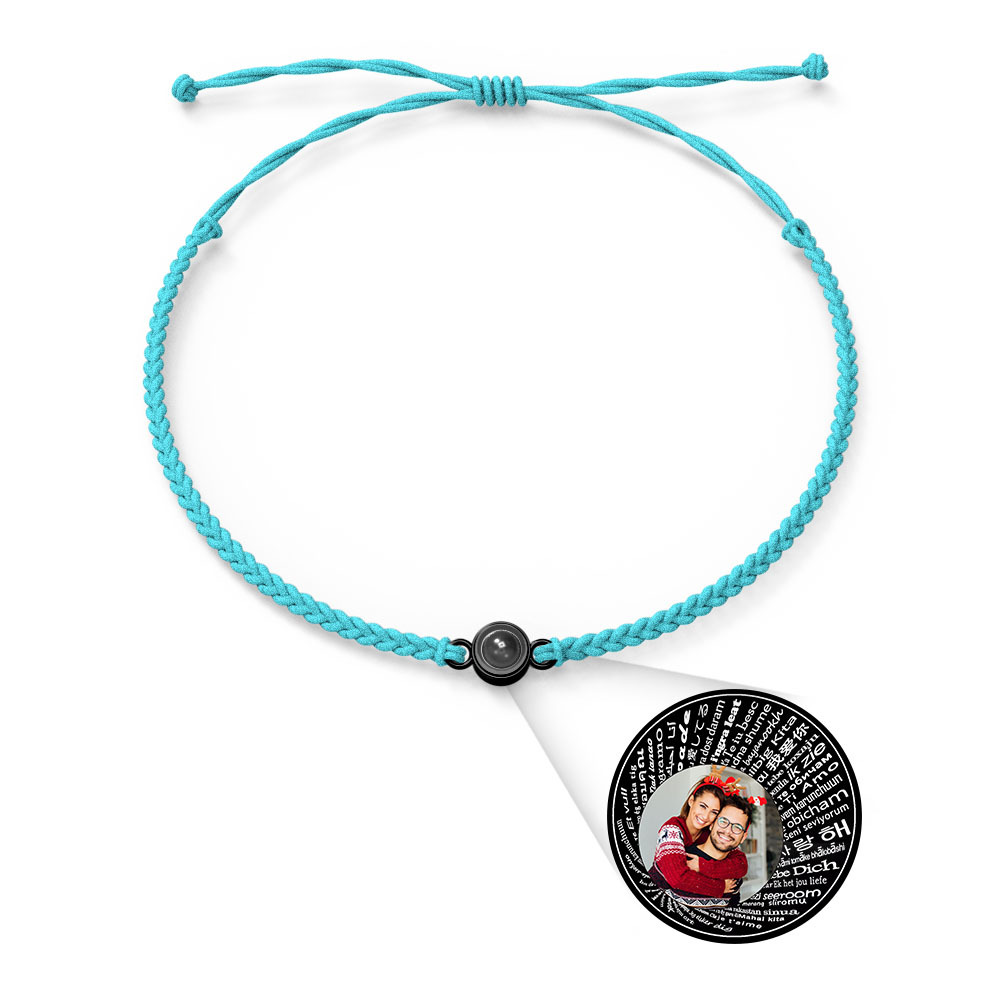 Pulsera Personalizada Con Dijes De Proyección De Fotos Estilos De Múltiples Colores Te Amo En 100 Idiomas Joyería Fotográfica Minimalista Regalo De Cumpleaños Para Ella - soufeeles