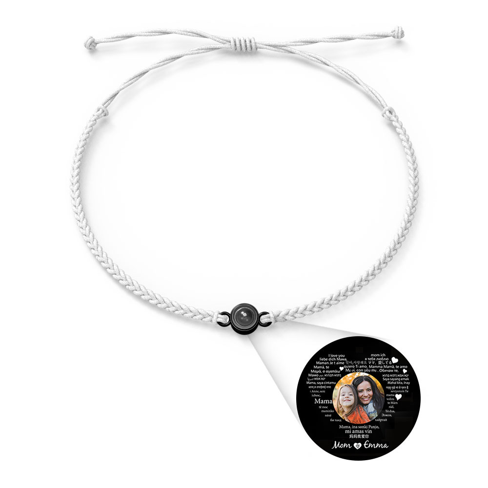 Pulsera Personalizada Con Dijes De Proyección De Fotos Estilos De Múltiples Colores Te Amo En 100 Idiomas Joyería Fotográfica Minimalista Regalo De Cumpleaños Para Ella - soufeeles