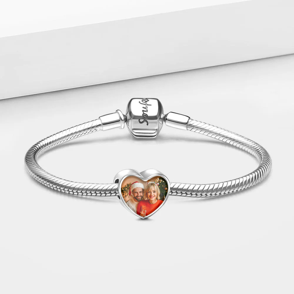 Amuleto Con Foto Personalizado, Amuleto Con Imagen De Corazón Grabado, Regalos Para Navidad - soufeeles
