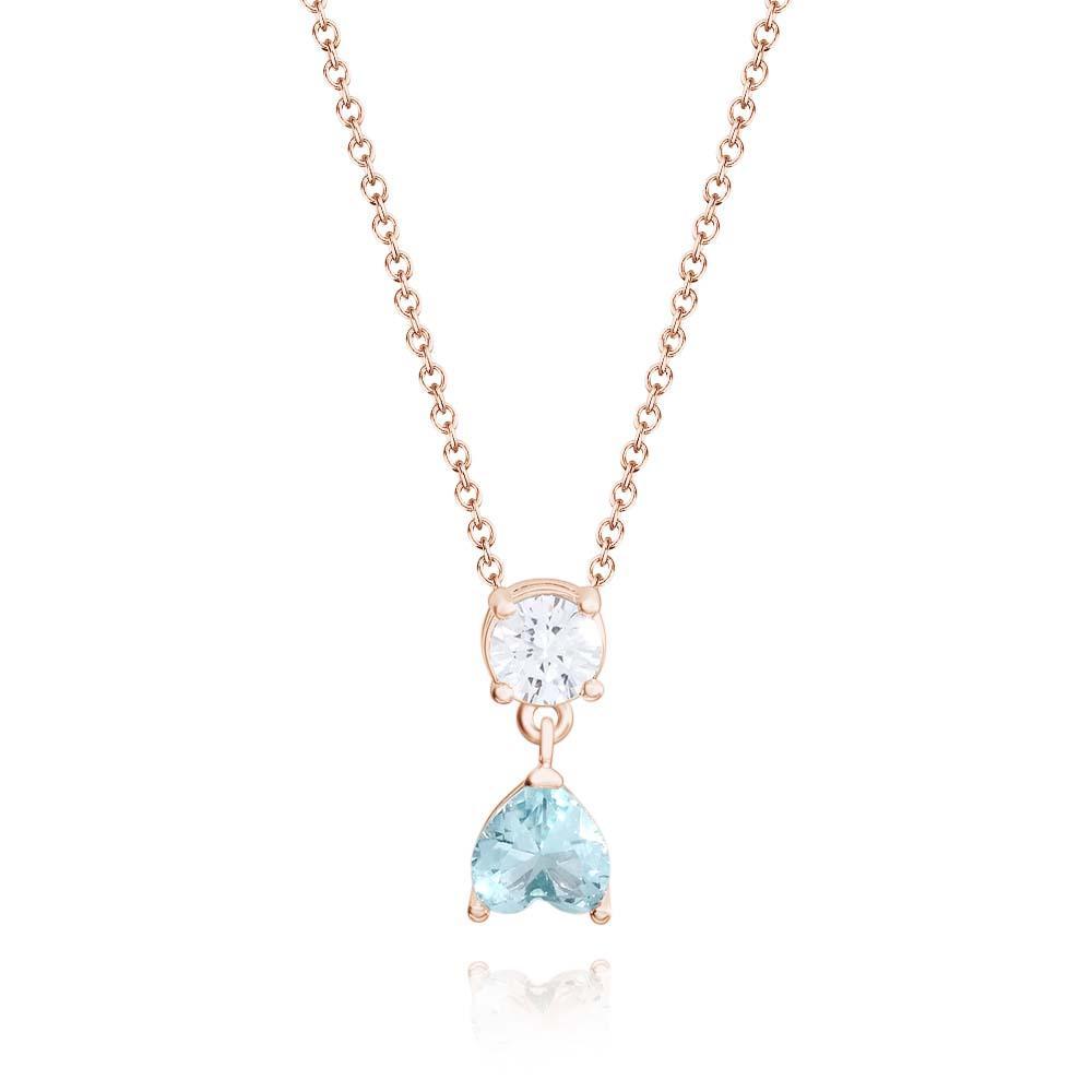 Encantador Collar Combinado Con Piedra Natal Con Un Colgante De Piedra Natal En Forma De Corazón, Joyería, Regalos Del Día De San Valentín - soufeeles