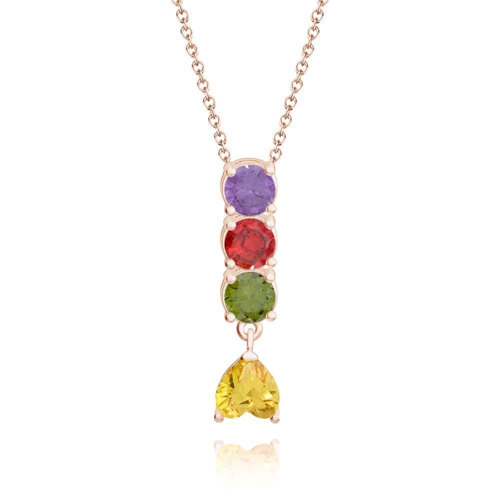 Encantador Collar Combinado Con Piedra Natal Con Un Colgante De Piedra Natal En Forma De Corazón, Joyería, Regalos Del Día De San Valentín - soufeeles