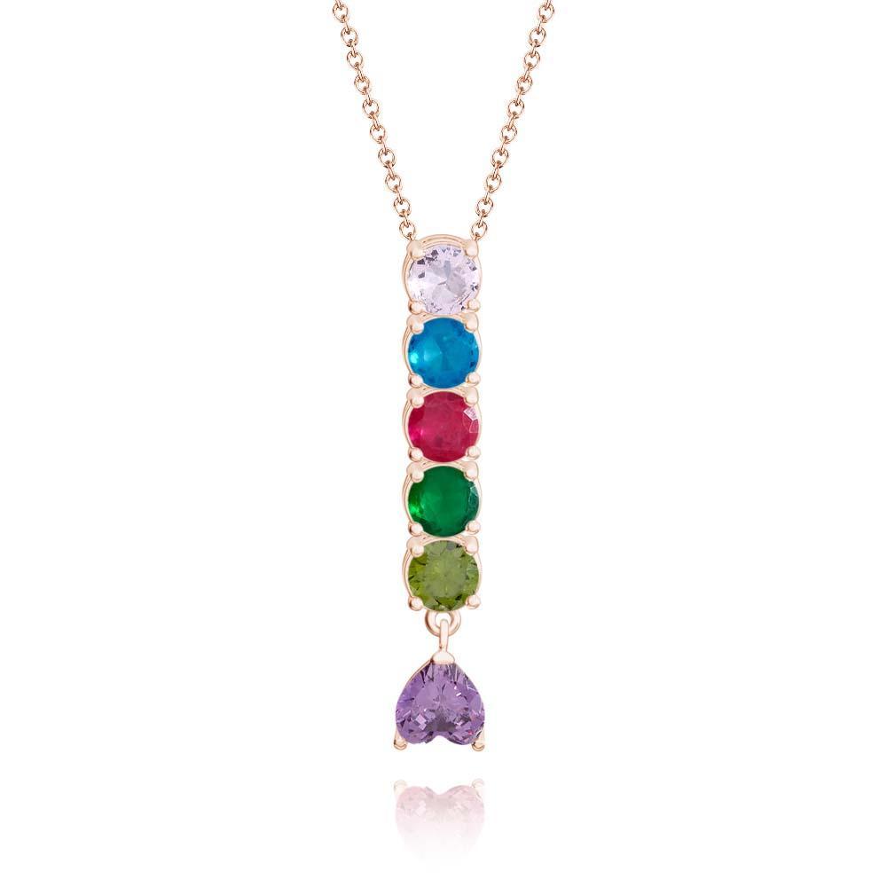 Encantador Collar Combinado Con Piedra Natal Con Un Colgante De Piedra Natal En Forma De Corazón, Joyería, Regalos Del Día De San Valentín - soufeeles