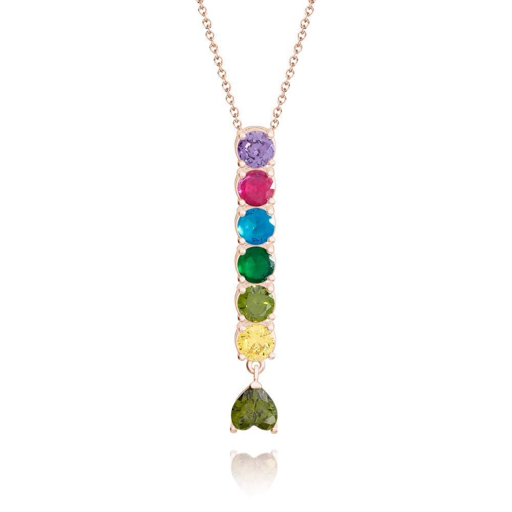 Encantador Collar Combinado Con Piedra Natal Con Un Colgante De Piedra Natal En Forma De Corazón, Joyería, Regalos Del Día De San Valentín - soufeeles