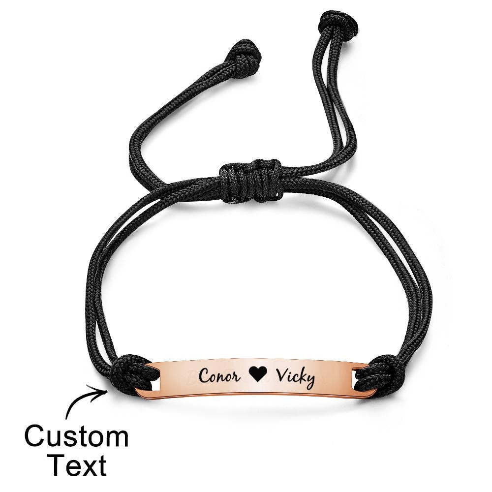 Pulsera De Parejas Grabada Personalizada, Regalo Para Regalo De Boda - soufeeles