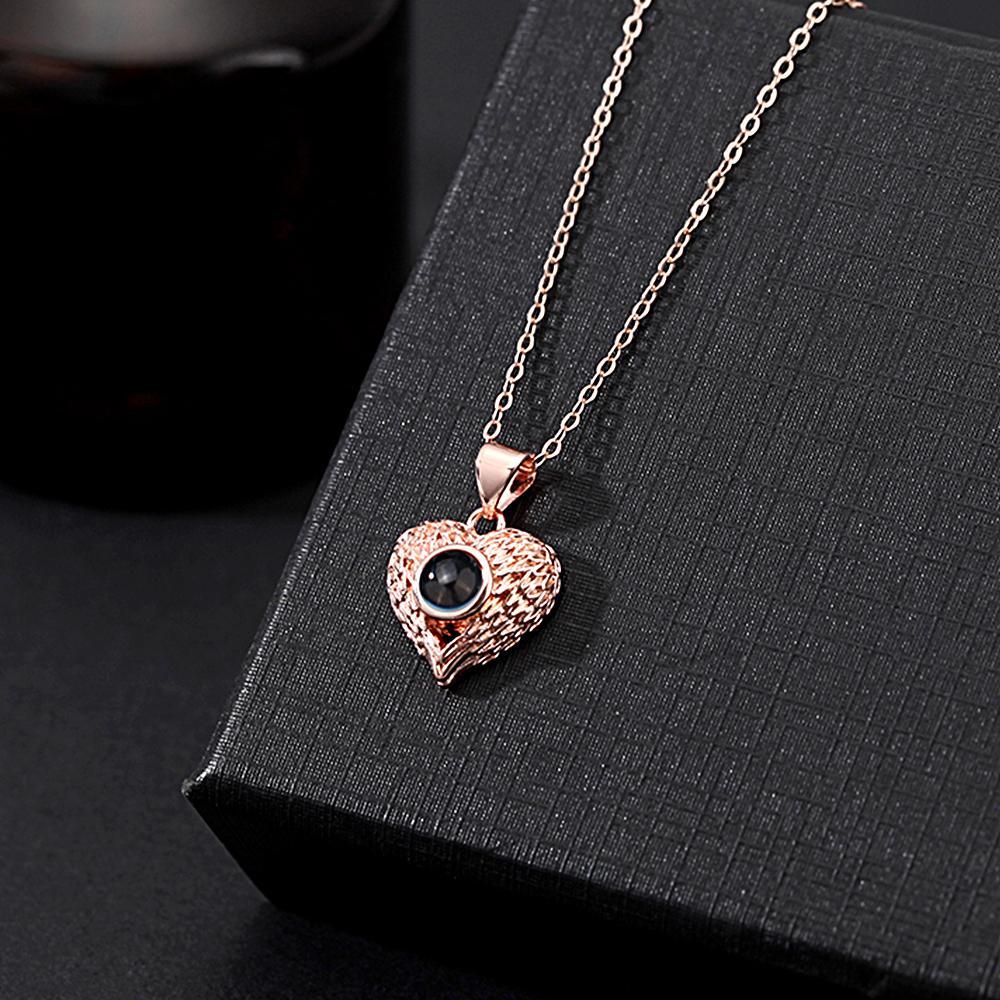Collar De Proyección De Imagen Personalizado, Estilo En Forma De Corazón, Regalo Para El Mejor Y Favorito Amigo - soufeeles
