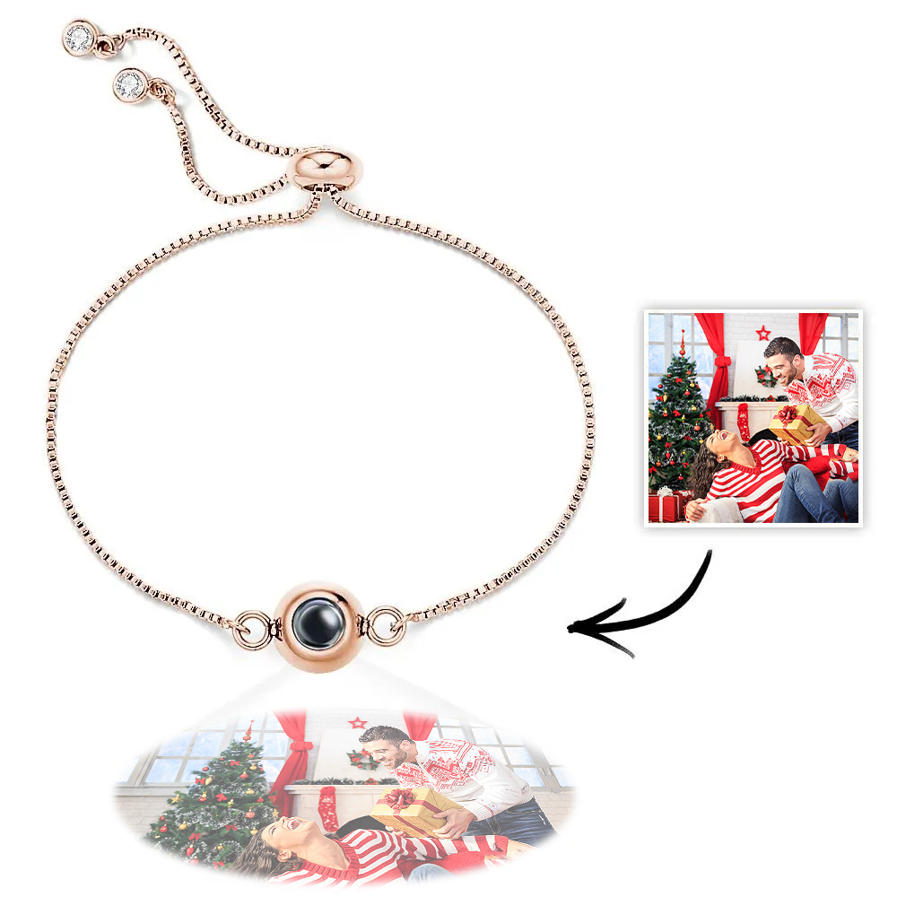 Pulsera De Proyección De Fotos Pulsera Ajustable Personalizada Dulce Regalo De Navidad Fresco Para Ella - soufeeles