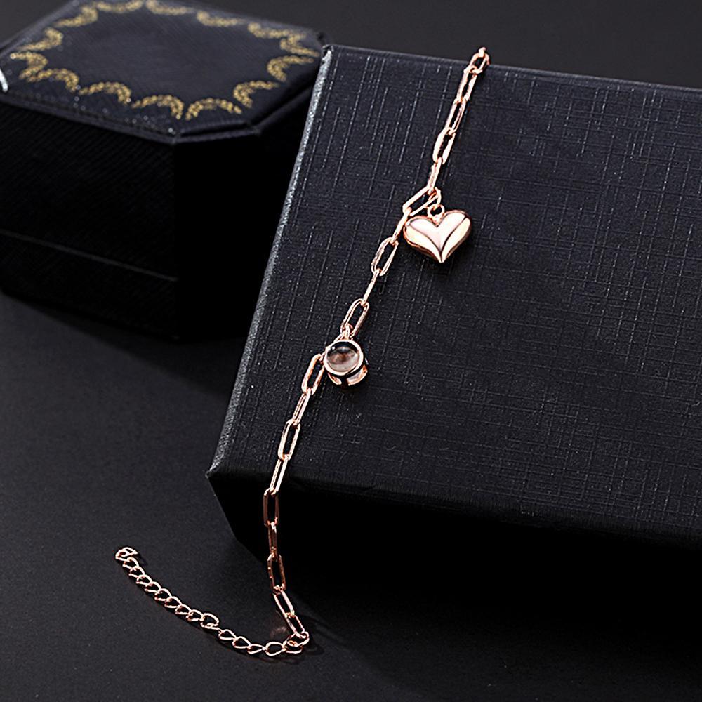 Pulsera De Proyección De Fotos Personalizada Con Regalo Creativo De Corazón - soufeeles