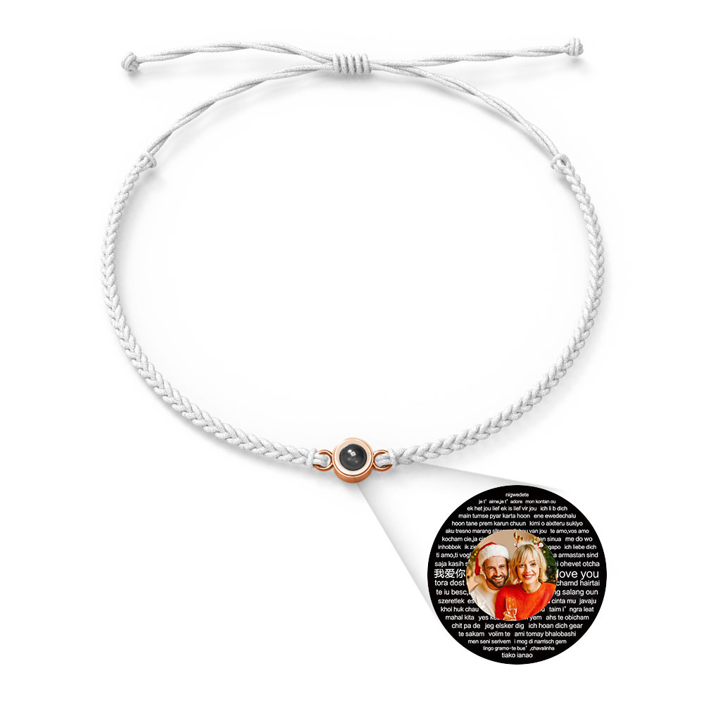 Pulsera Personalizada Con Dijes De Proyección De Fotos Estilos De Múltiples Colores Te Amo En 100 Idiomas Joyería Fotográfica Minimalista Regalo De Cumpleaños Para Ella - soufeeles
