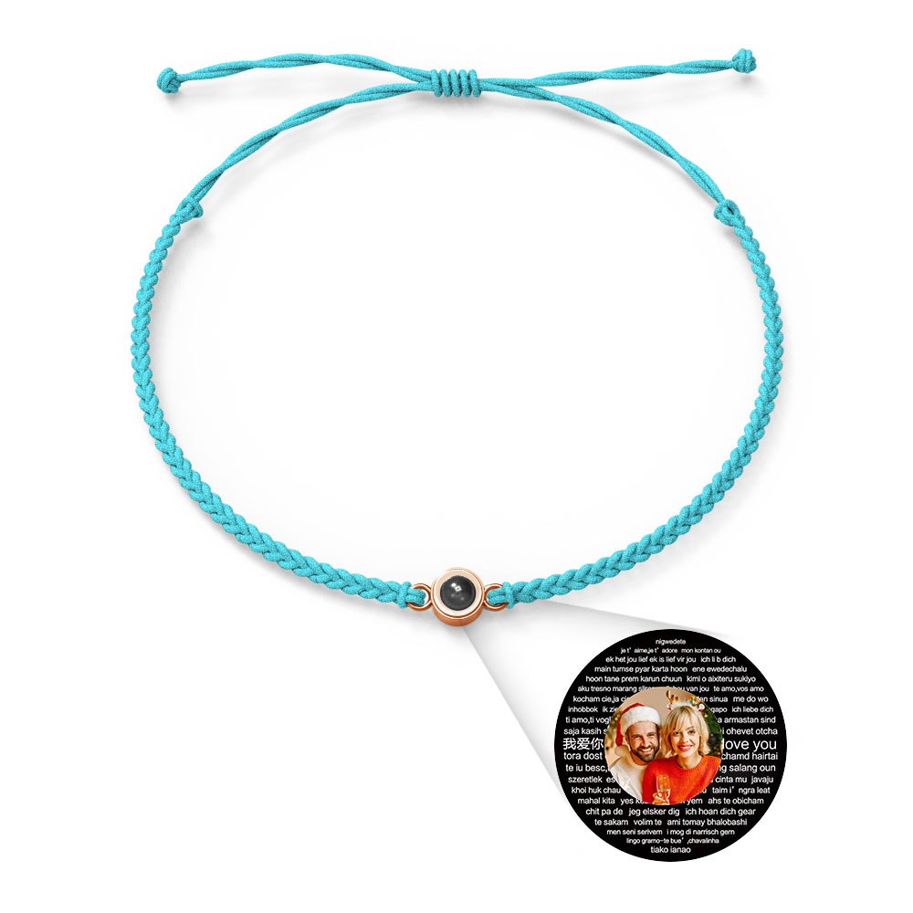 Pulsera Personalizada Con Dijes De Proyección De Fotos Estilos De Múltiples Colores Te Amo En 100 Idiomas Joyería Fotográfica Minimalista Regalo De Cumpleaños Para Ella - soufeeles