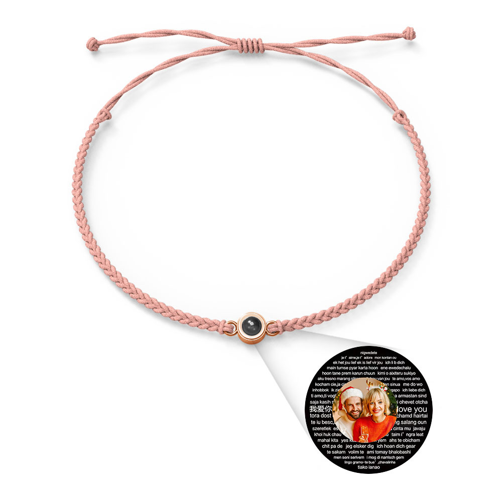 Pulsera Personalizada Con Dijes De Proyección De Fotos Estilos De Múltiples Colores Te Amo En 100 Idiomas Joyería Fotográfica Minimalista Regalo De Cumpleaños Para Ella - soufeeles