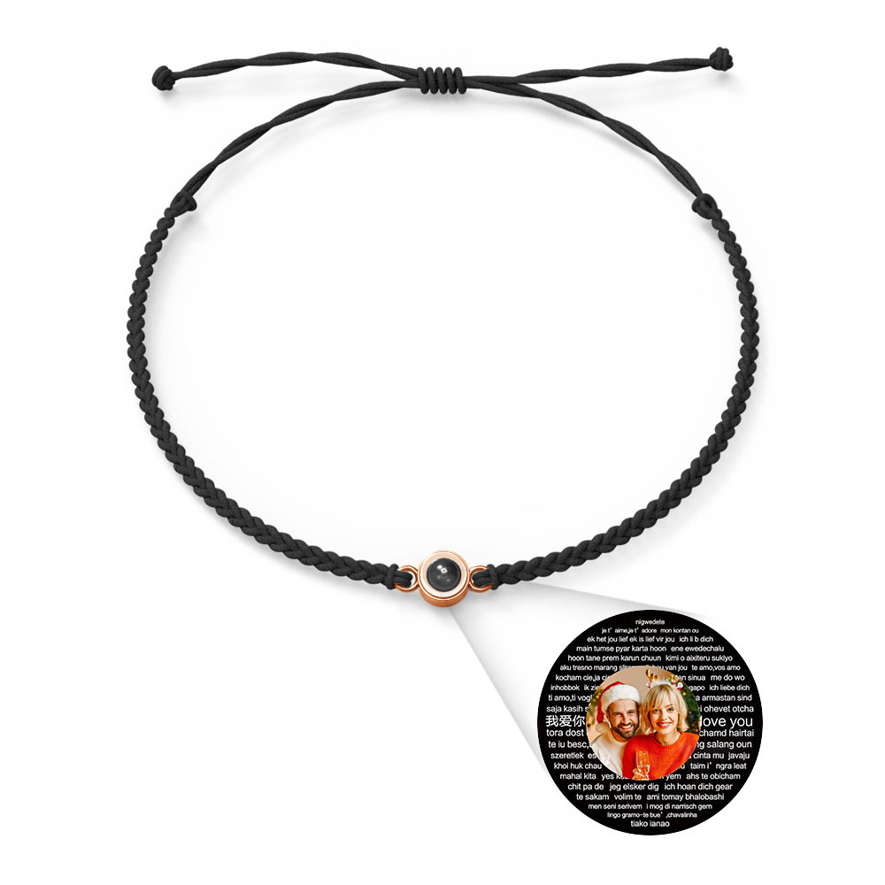 Pulsera Personalizada Con Dijes De Proyección De Fotos Estilos De Múltiples Colores Te Amo En 100 Idiomas Joyería Fotográfica Minimalista Regalo De Cumpleaños Para Ella - soufeeles