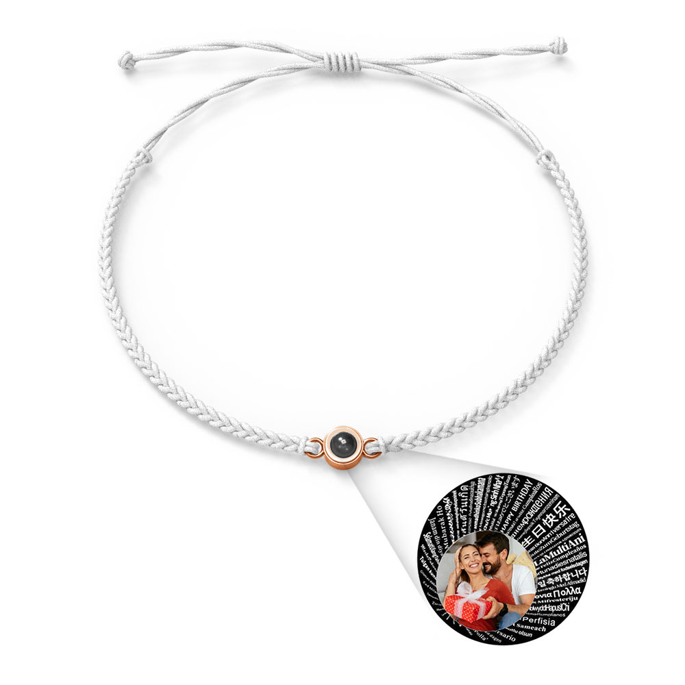 Pulsera Personalizada Con Dijes De Proyección De Fotos Estilos De Múltiples Colores Te Amo En 100 Idiomas Joyería Fotográfica Minimalista Regalo De Cumpleaños Para Ella - soufeeles