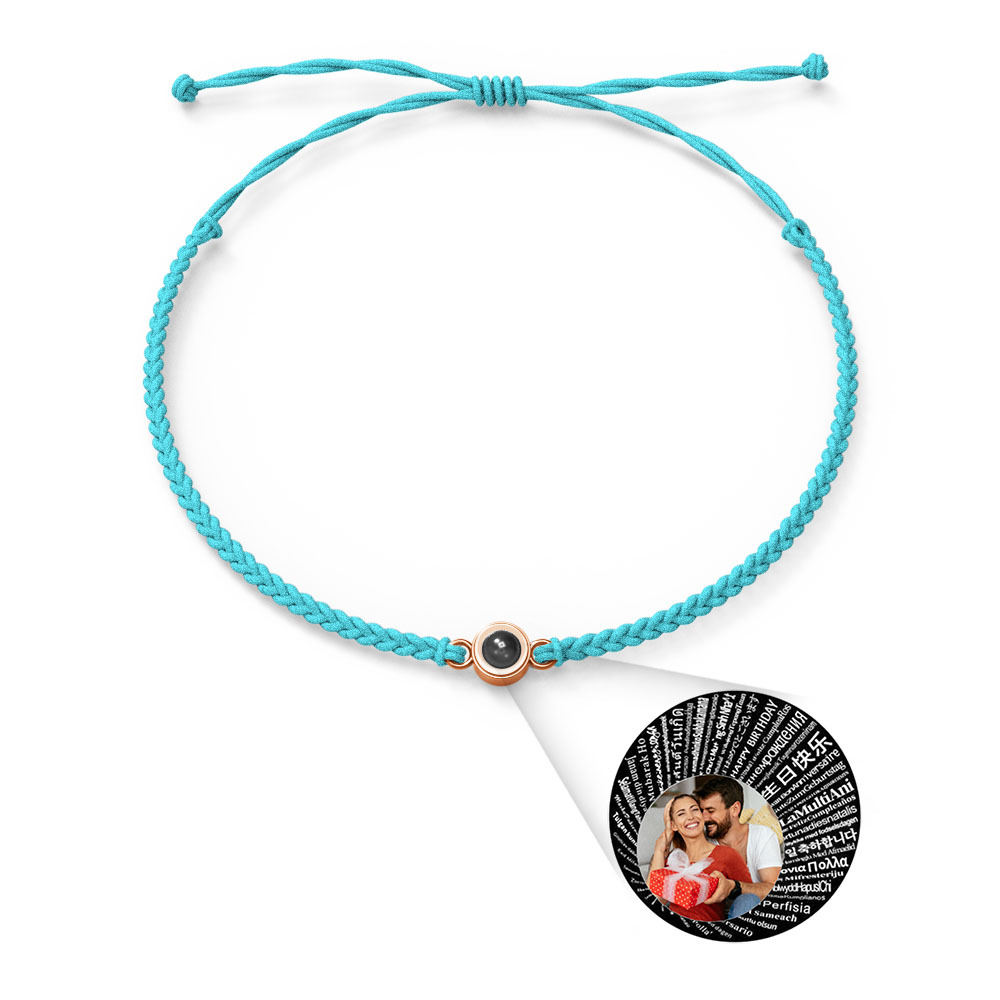 Pulsera Personalizada Con Dijes De Proyección De Fotos Estilos De Múltiples Colores Te Amo En 100 Idiomas Joyería Fotográfica Minimalista Regalo De Cumpleaños Para Ella - soufeeles