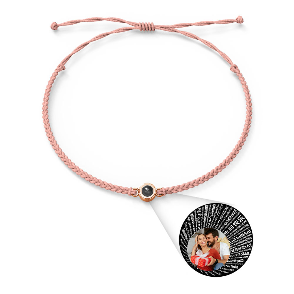 Pulsera Personalizada Con Dijes De Proyección De Fotos Estilos De Múltiples Colores Te Amo En 100 Idiomas Joyería Fotográfica Minimalista Regalo De Cumpleaños Para Ella - soufeeles