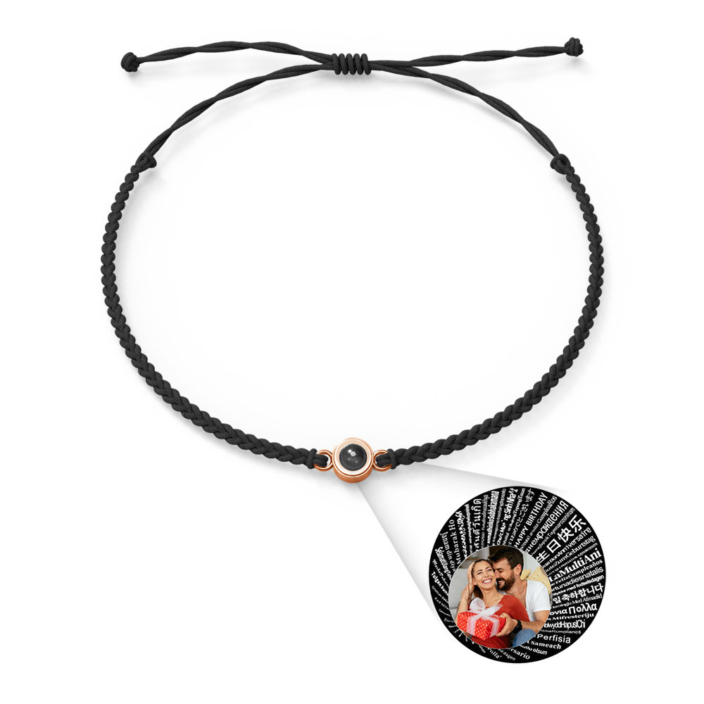 Pulsera Personalizada Con Dijes De Proyección De Fotos Estilos De Múltiples Colores Te Amo En 100 Idiomas Joyería Fotográfica Minimalista Regalo De Cumpleaños Para Ella - soufeeles