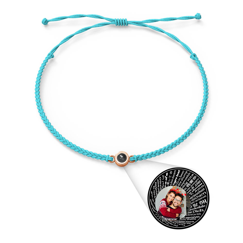 Pulsera Personalizada Con Dijes De Proyección De Fotos Estilos De Múltiples Colores Te Amo En 100 Idiomas Joyería Fotográfica Minimalista Regalo De Cumpleaños Para Ella - soufeeles