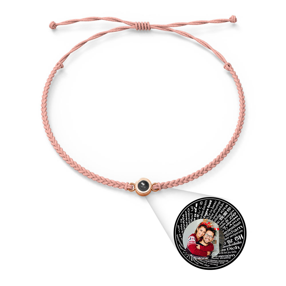 Pulsera Personalizada Con Dijes De Proyección De Fotos Estilos De Múltiples Colores Te Amo En 100 Idiomas Joyería Fotográfica Minimalista Regalo De Cumpleaños Para Ella - soufeeles