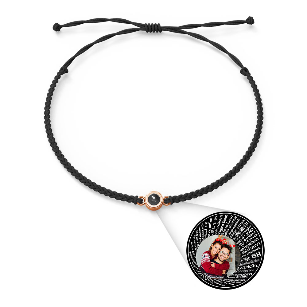 Pulsera Personalizada Con Dijes De Proyección De Fotos Estilos De Múltiples Colores Te Amo En 100 Idiomas Joyería Fotográfica Minimalista Regalo De Cumpleaños Para Ella - soufeeles