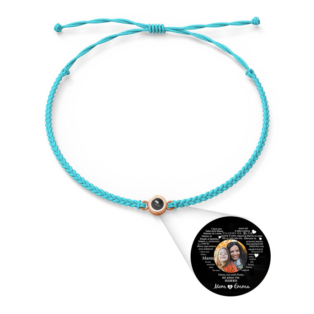 Pulsera Personalizada Con Dijes De Proyección De Fotos Estilos De Múltiples Colores Te Amo En 100 Idiomas Joyería Fotográfica Minimalista Regalo De Cumpleaños Para Ella - soufeeles