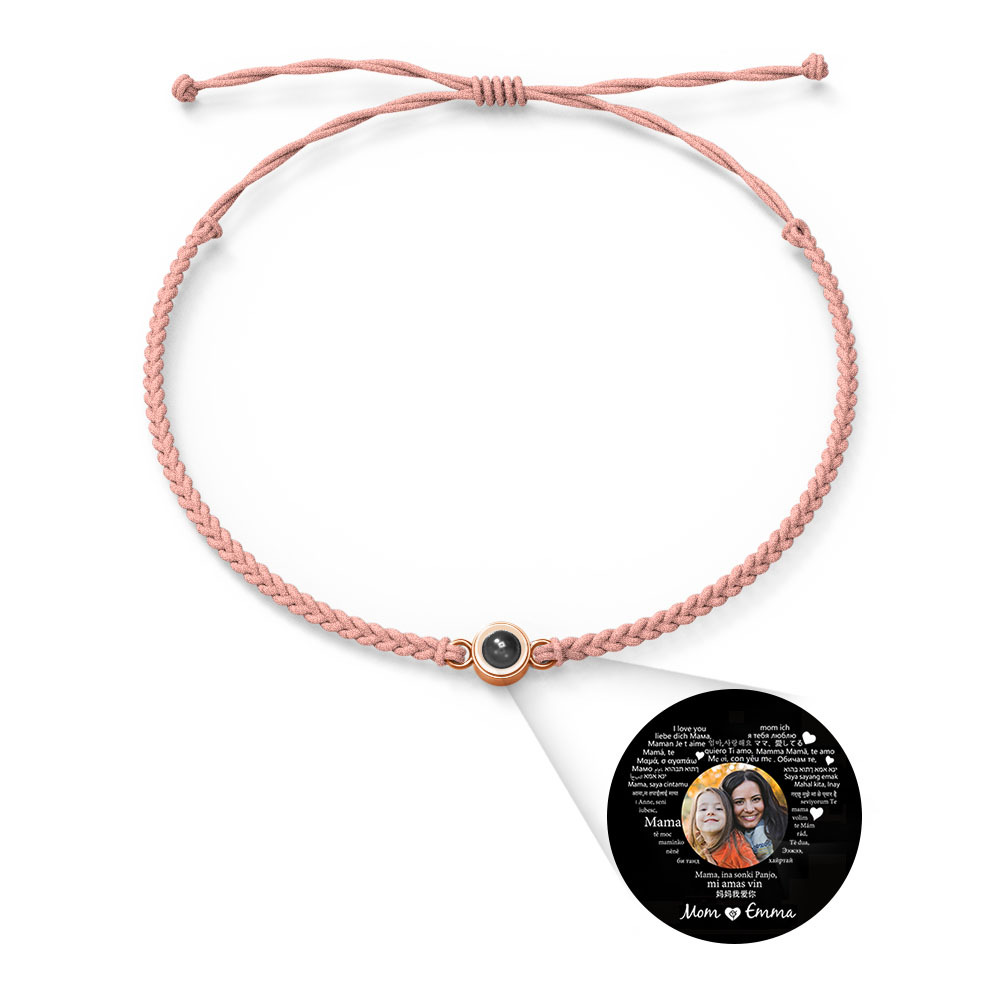 Pulsera Personalizada Con Dijes De Proyección De Fotos Estilos De Múltiples Colores Te Amo En 100 Idiomas Joyería Fotográfica Minimalista Regalo De Cumpleaños Para Ella - soufeeles