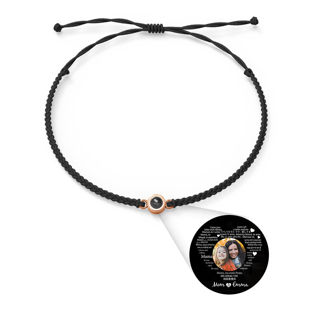 Pulsera Personalizada Con Dijes De Proyección De Fotos Estilos De Múltiples Colores Te Amo En 100 Idiomas Joyería Fotográfica Minimalista Regalo De Cumpleaños Para Ella - soufeeles