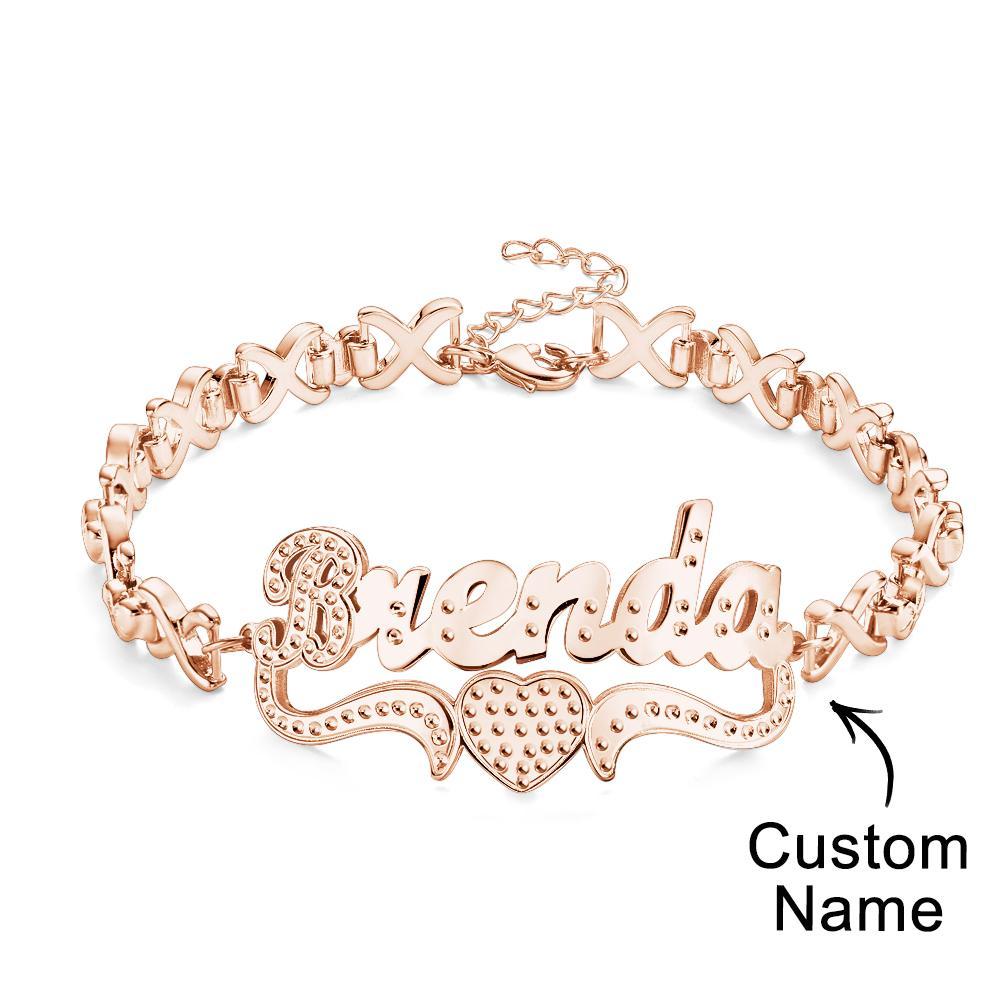 Pulsera Personalizada Con Nombre De Hip Hop, Pulsera De Cadena Vintage, Regalos De Joyería Para Hombres - soufeeles