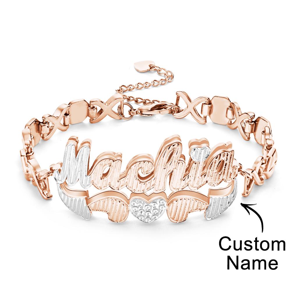 Pulsera Personalizada Con Nombre De Hip Hop, Pulsera De Cadena Inicial, Regalos De Joyería Para Hombres - soufeeles