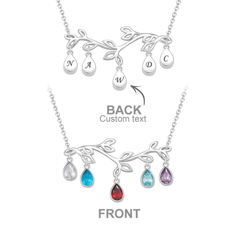 Collar De Piedra De Nacimiento Personalizado Cantidad Opcional Diamantes Colgante De Árbol Regalos De Moda Para Ella - soufeeles